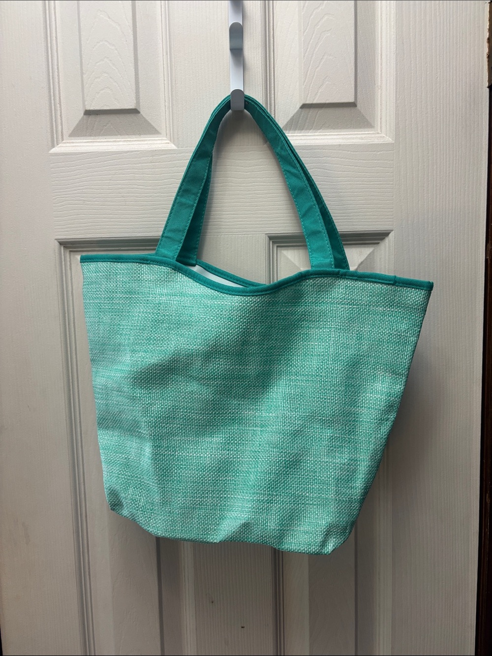 Lancome Teal Woven Tote Bag